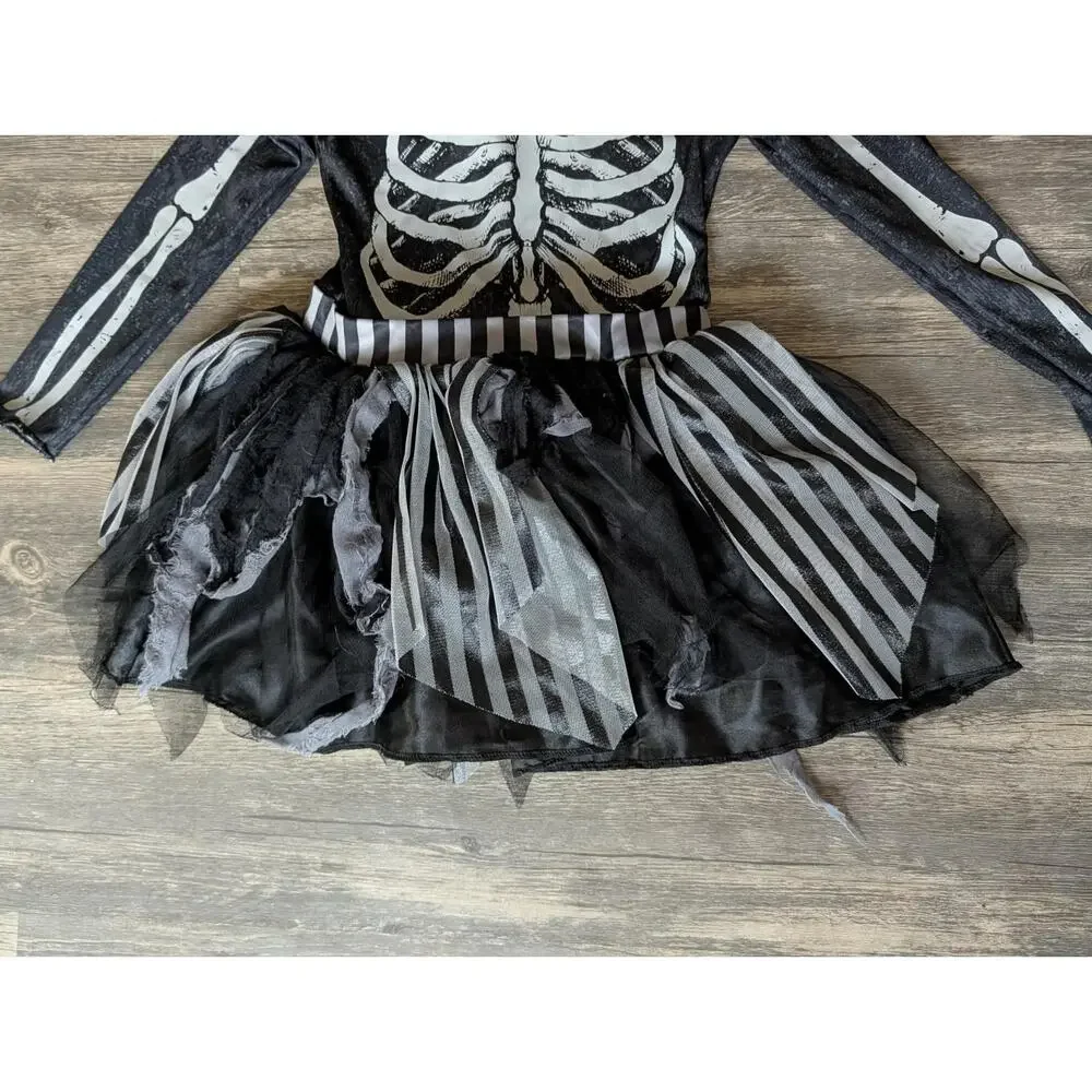 Girl’s Toddler SKELETON PIRATE Halloween Costume Dress Size S - Picture 2 of 7